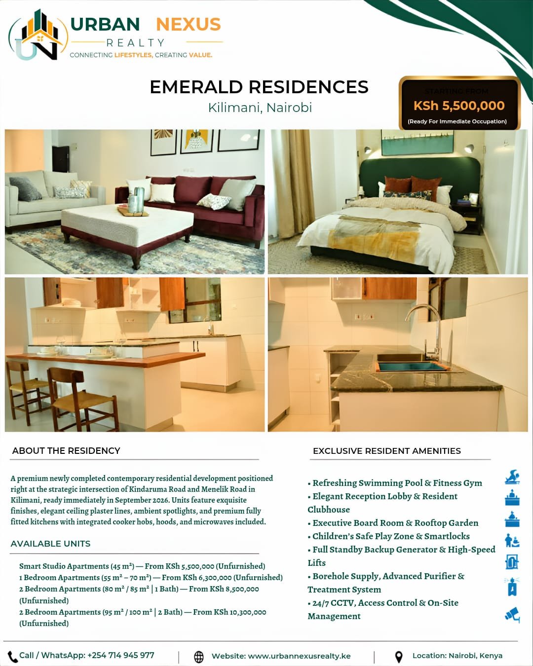 Emerald Residences Canva Urban Nexus Realty Emerald Residences FOR SALE, Kilimani