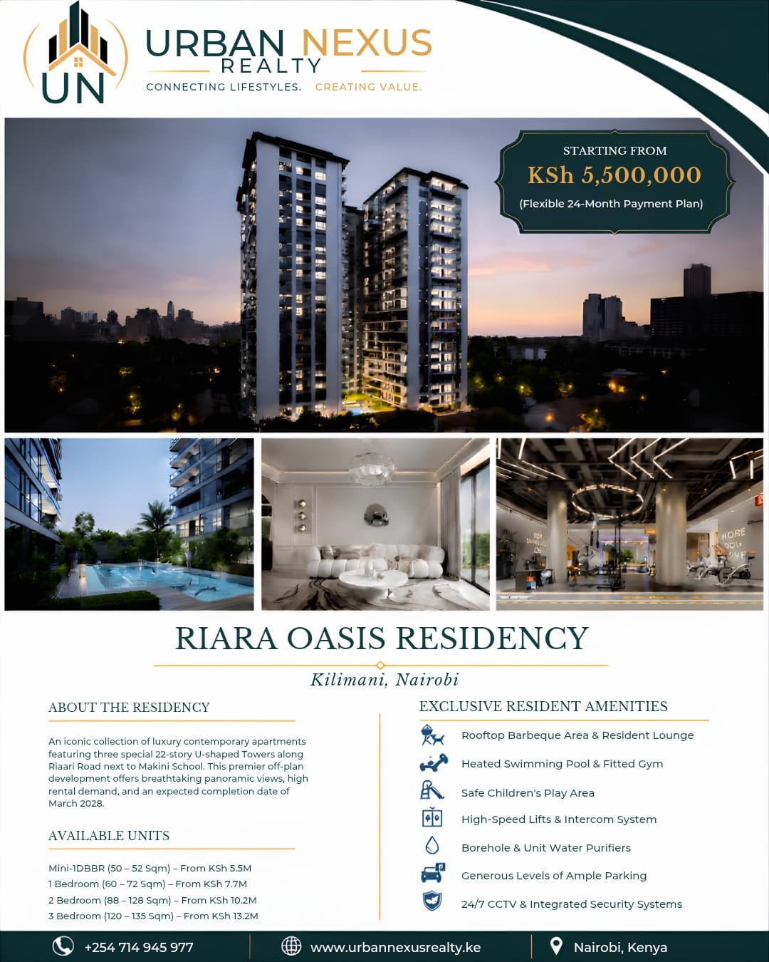 Riara Oasis Residency FOR SALE, Kilimani